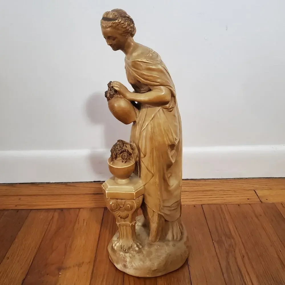 Vintage Chalkware Girl Statue Figurine by Alexander Backer Co 18